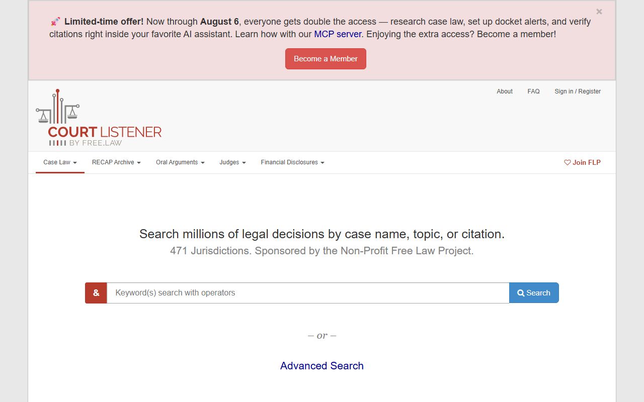 Stephens County court charges CourtListener federal docket source