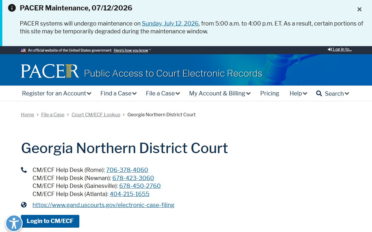 Stephens County Superior Court records PACER Northern District lookup
