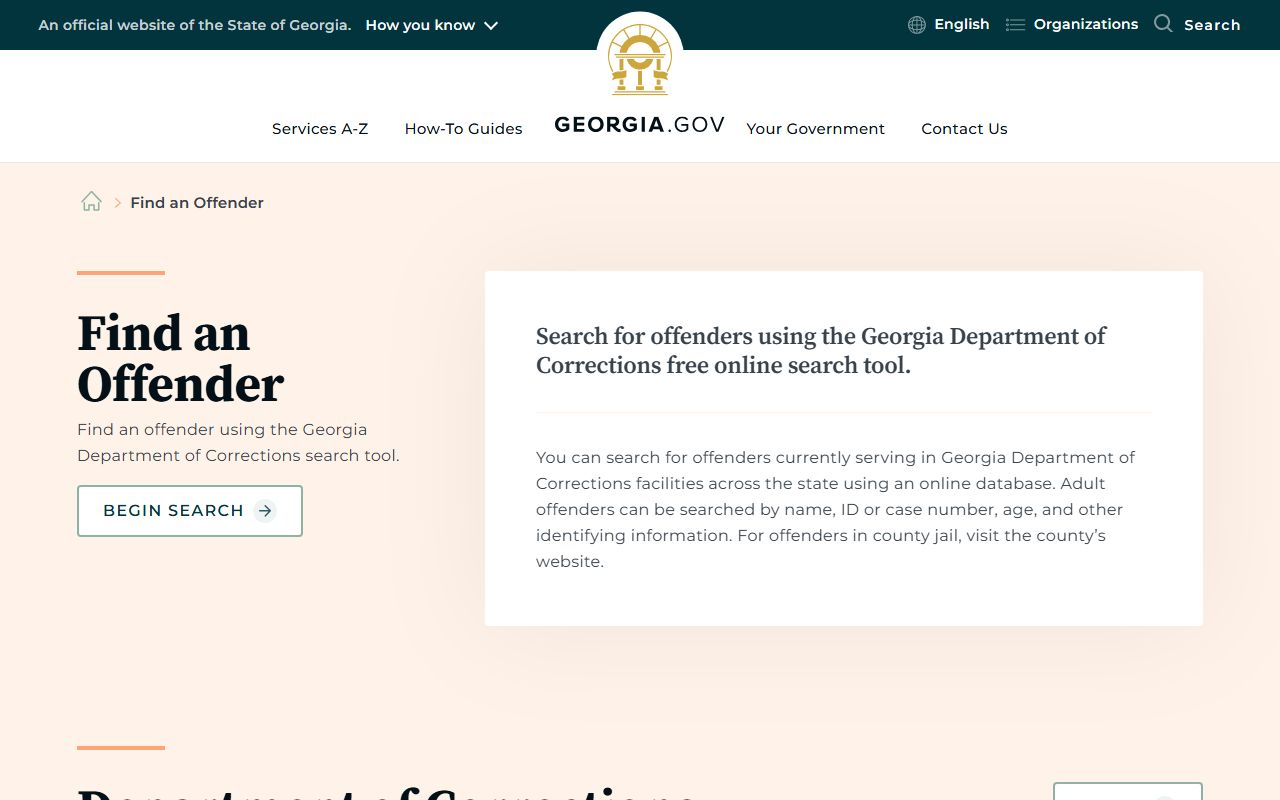Georgia offender search overview explaining state offender lookup